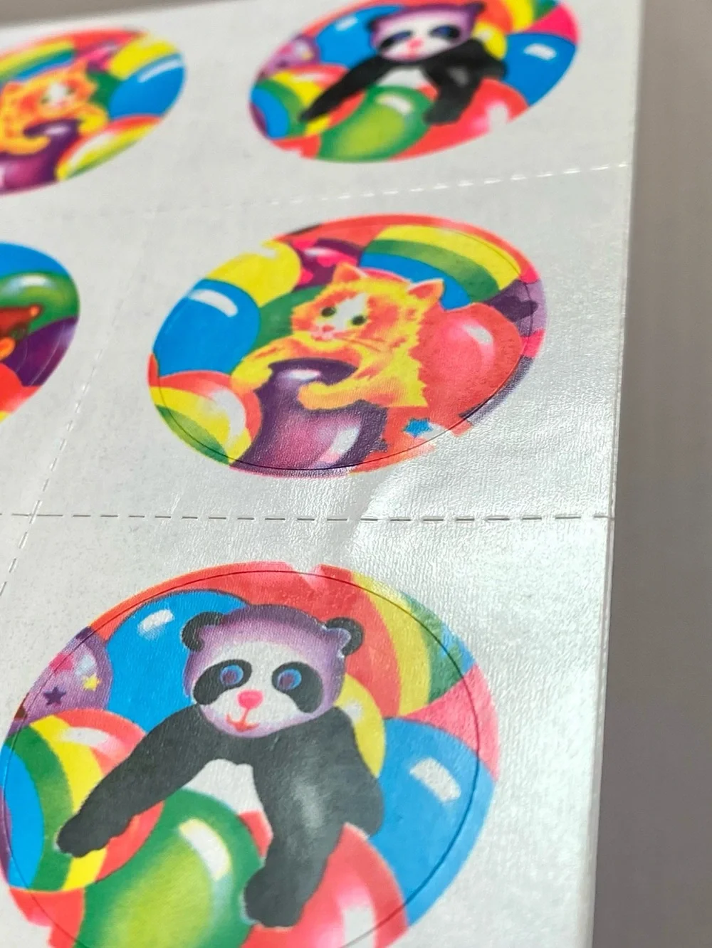 VTG Lisa Frank pandas, bears, and kittens modules complete sticker sheet
